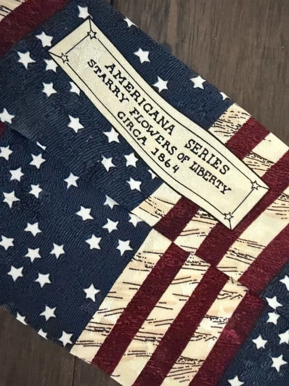 TANGO By Max Raab 100% Silk Neck Tie Americana Series 1864 American Flag mens